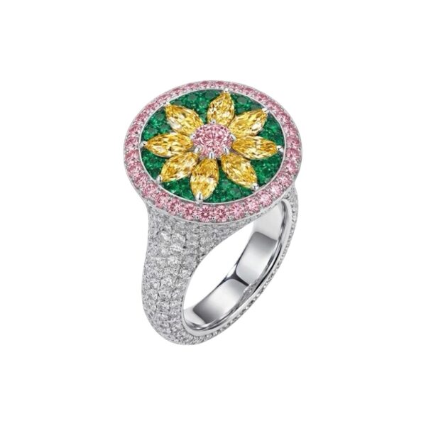 Anello Zaffiro Giallo e Zaffiro Rosa - Floris
