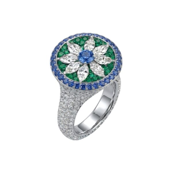 Anello Zaffiro Blu e Diamante - Floris