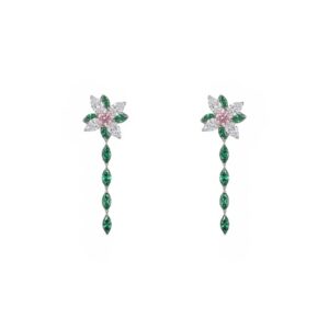 Orecchini Diamante e Zaffiro Rosa - Floris