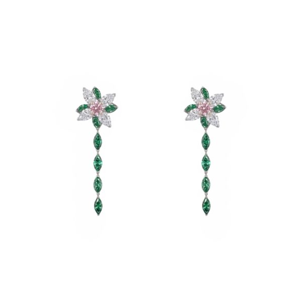 Orecchini Diamante e Zaffiro Rosa - Floris