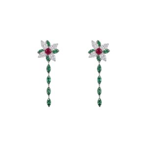 Orecchini Diamante e Rubino - Floris