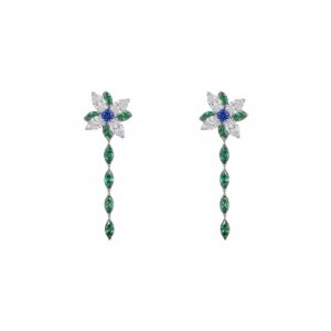 Orecchini Diamante e Zaffiro Blu - Floris